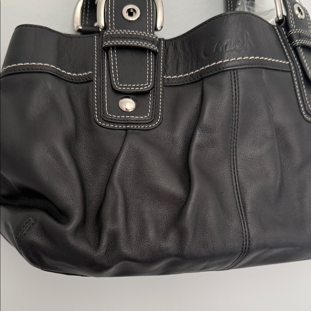 Coach Black Leather Shoulder Bag - Picture 3 of 11